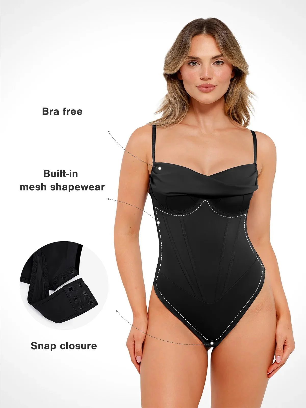 Shapewear Hourglass Corset Bust Draping Bodysuit - Image 9