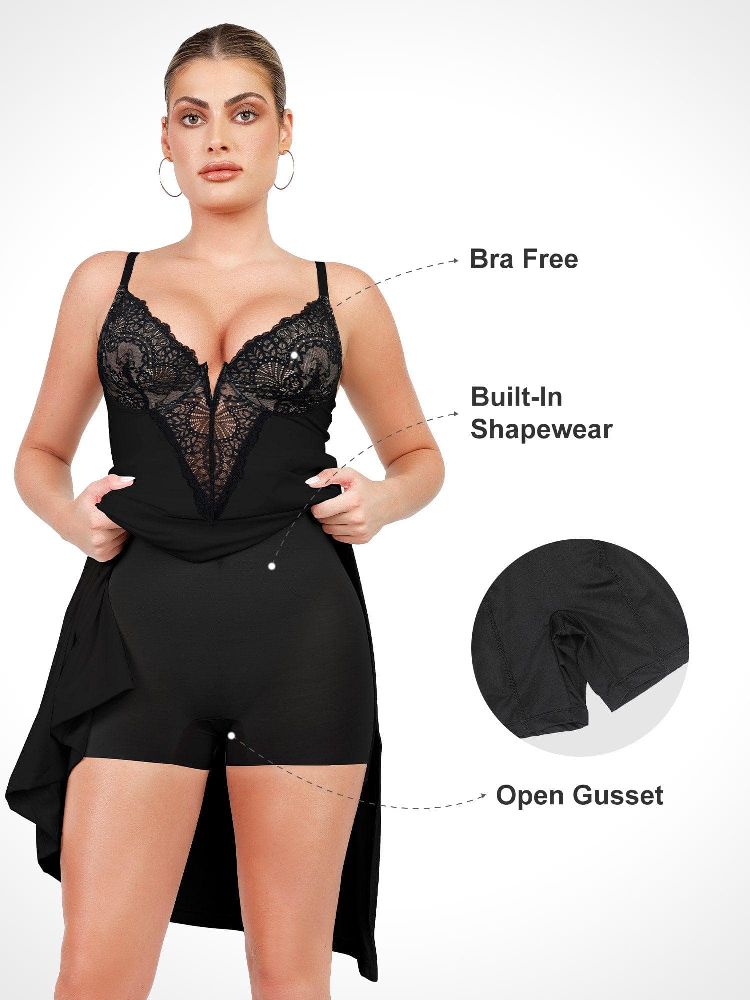 Shapewear Lace Dress Sheer Mesh Cover-Up Set - Image 13