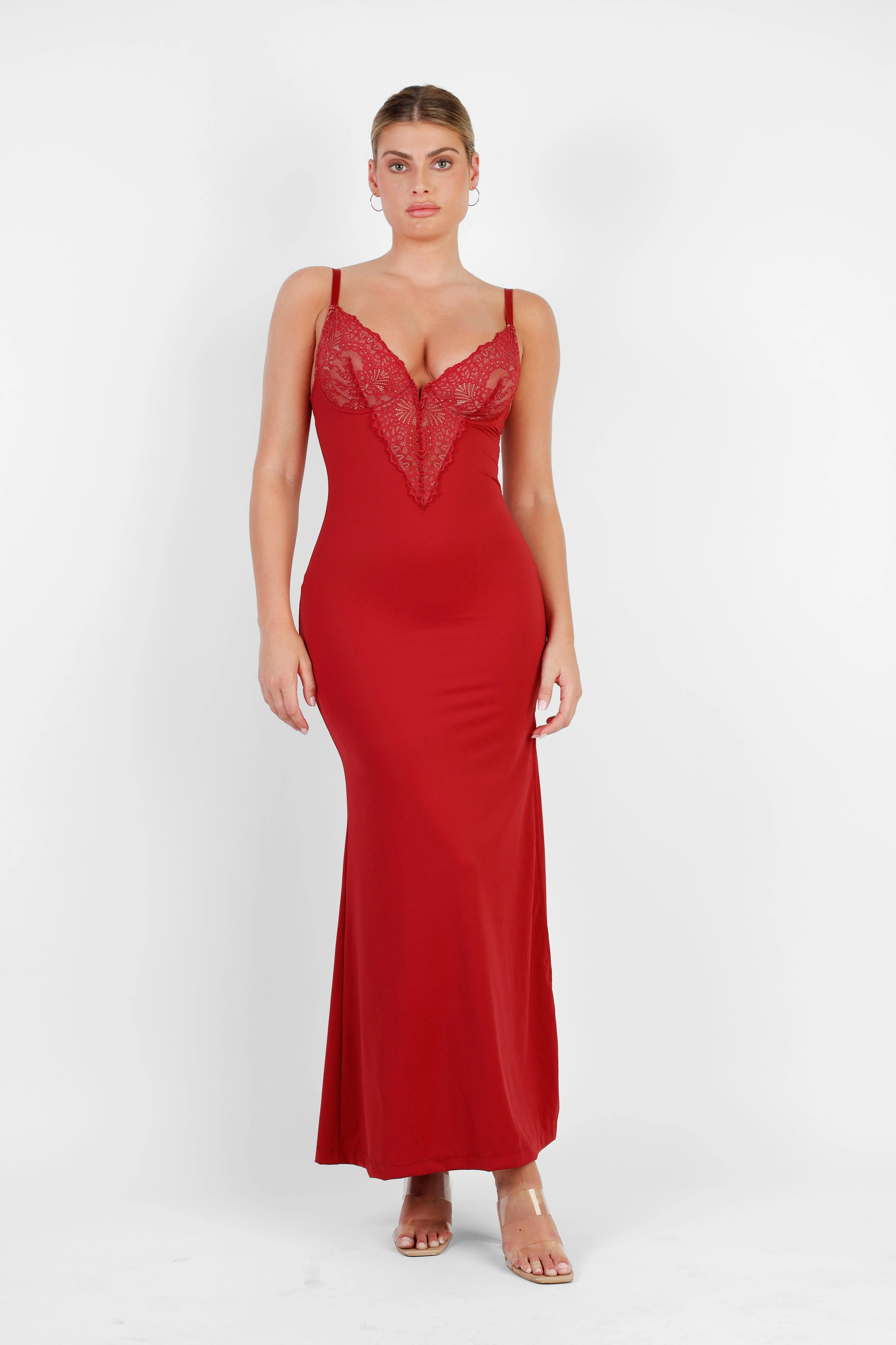 Shapewear Lace Dress Sheer Mesh Cover-Up Set - Image 16