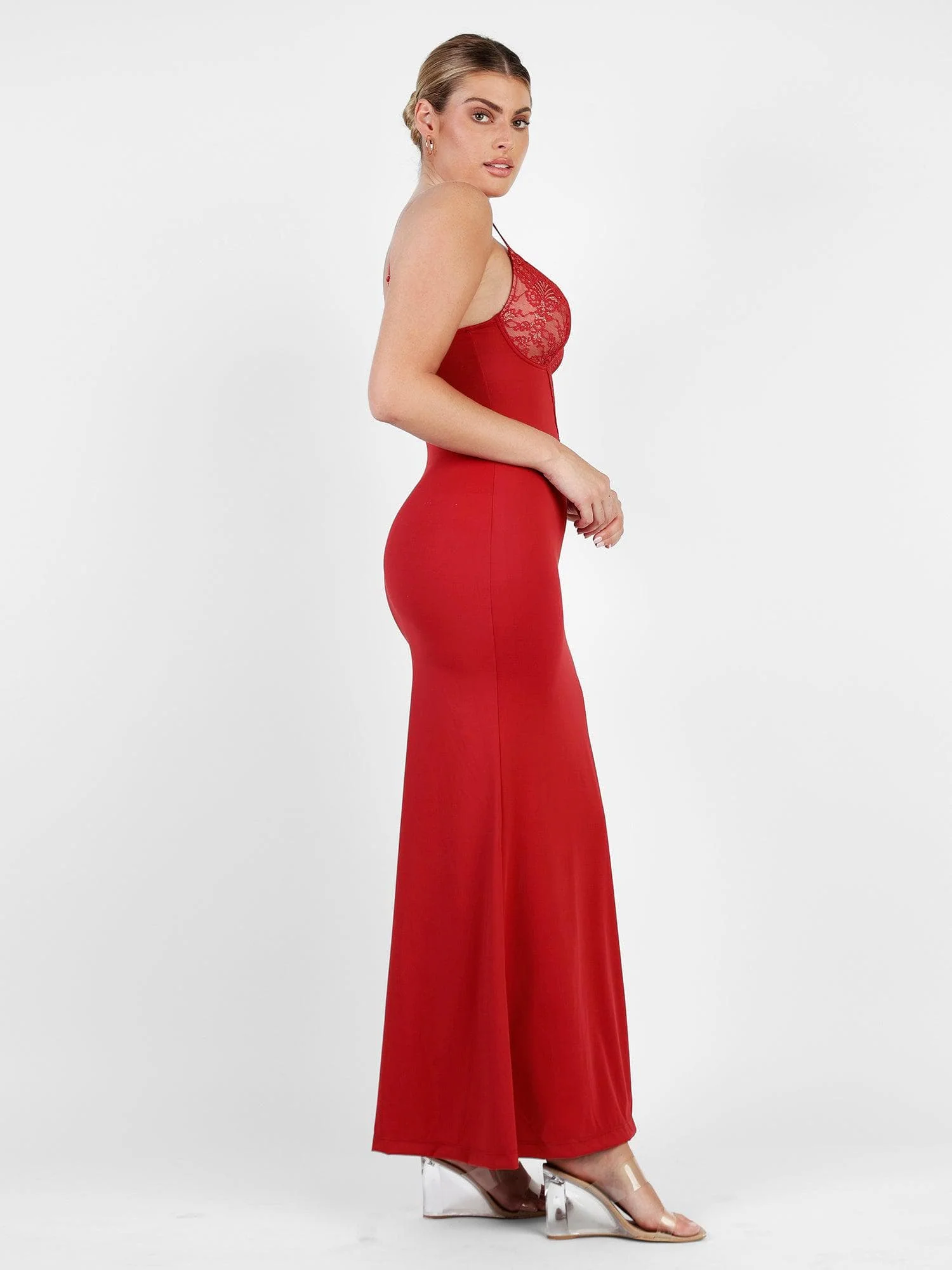 Shapewear Lace Dress Sheer Mesh Cover-Up Set - Image 18
