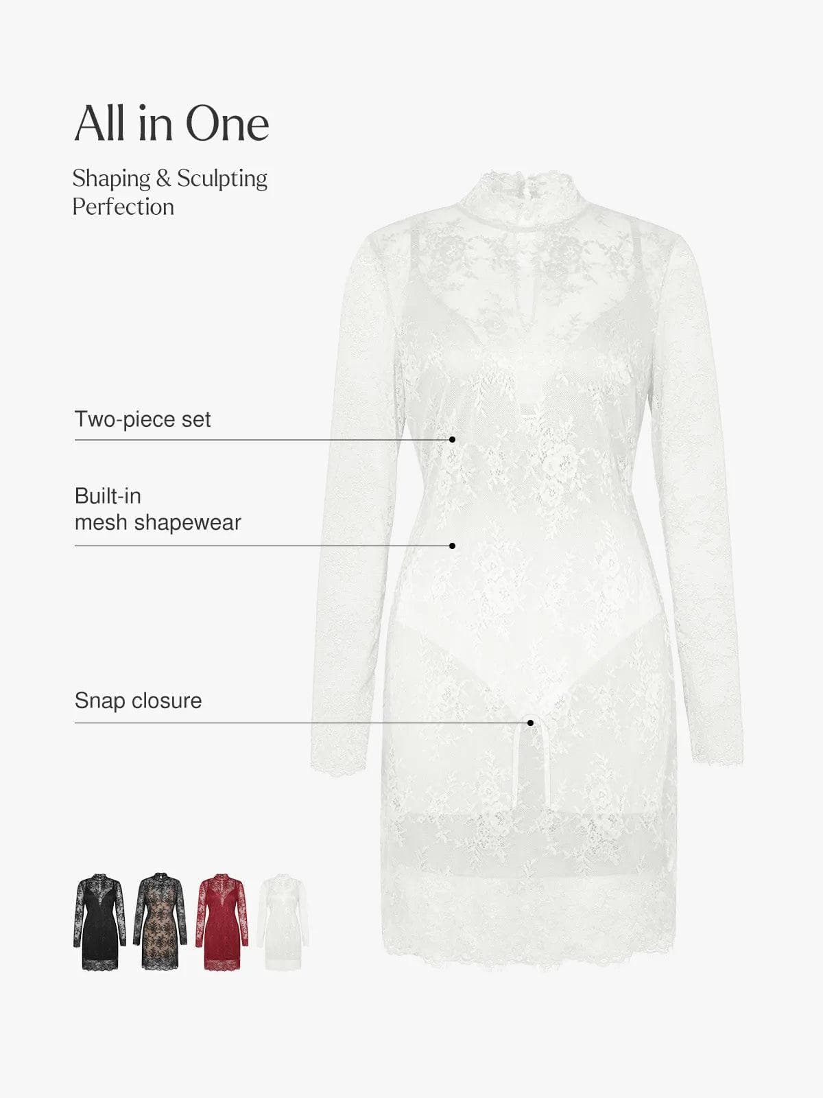 Shapewear Lace Fantasy Mini & Maxi Sculpting Dress Set - Image 58