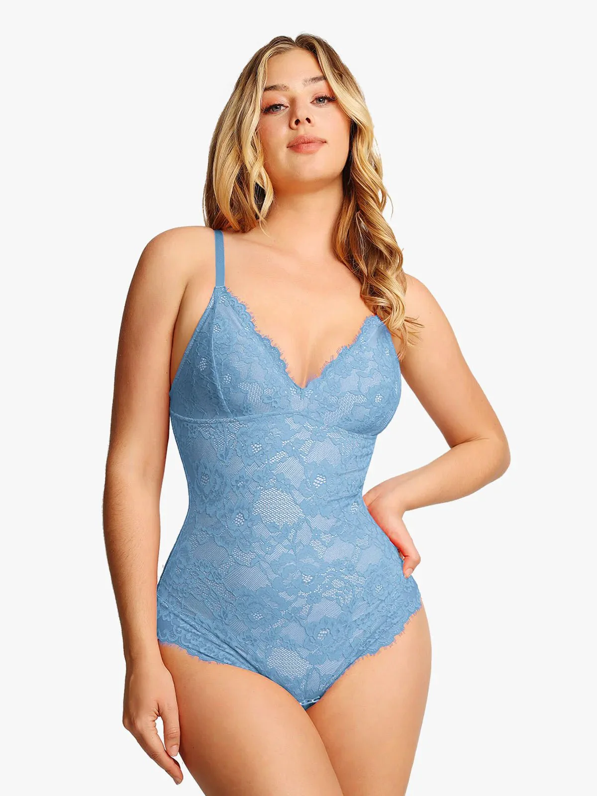 Shapewear Firm Control Smoothing Full Lace Thong Bodysuit - Image 20