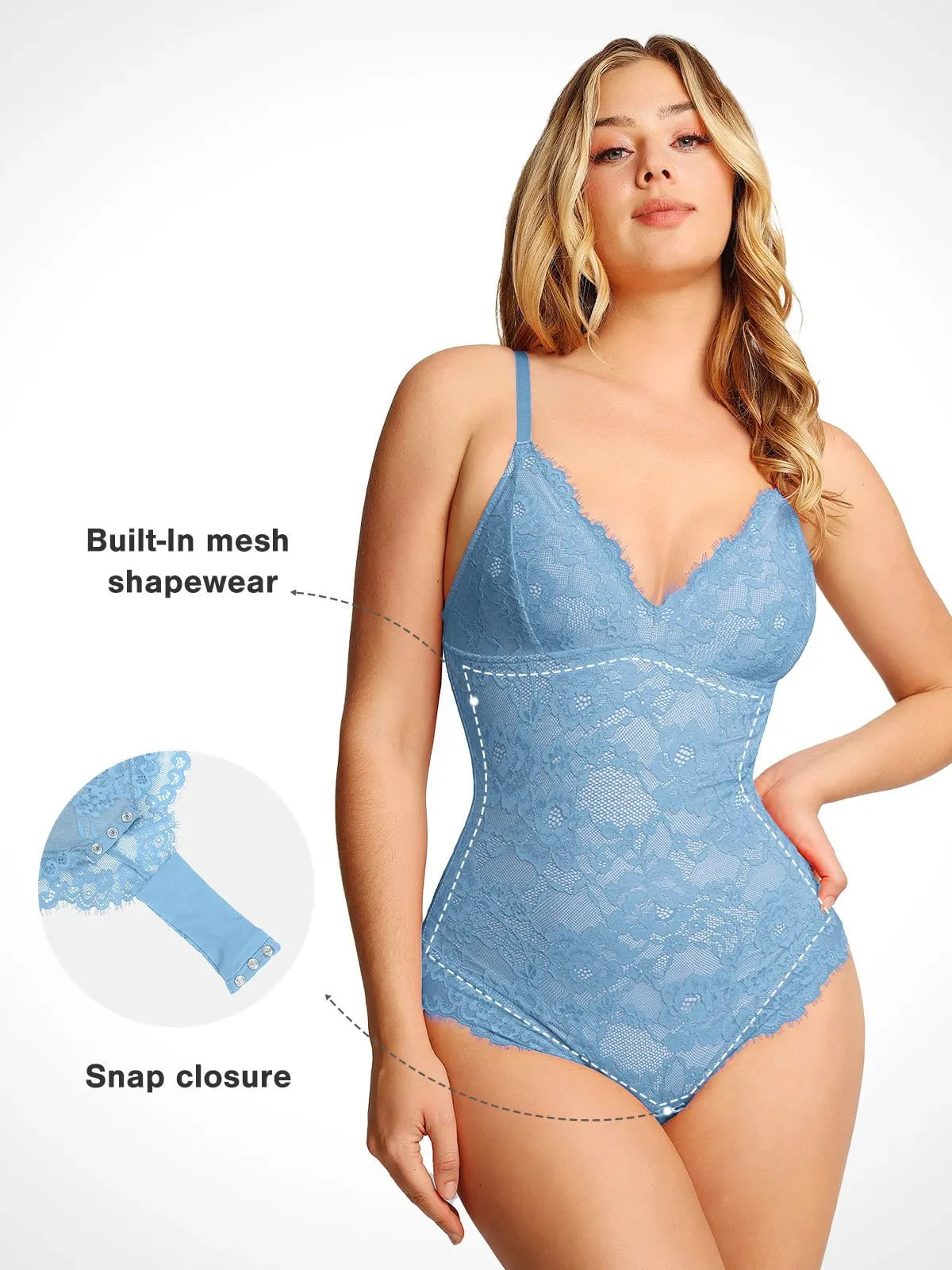 Shapewear Firm Control Smoothing Full Lace Thong Bodysuit - Image 21