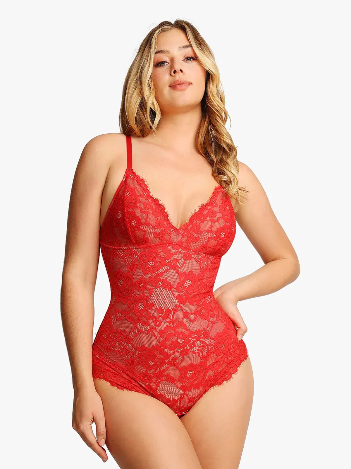 Shapewear Firm Control Smoothing Full Lace Thong Bodysuit - Image 26