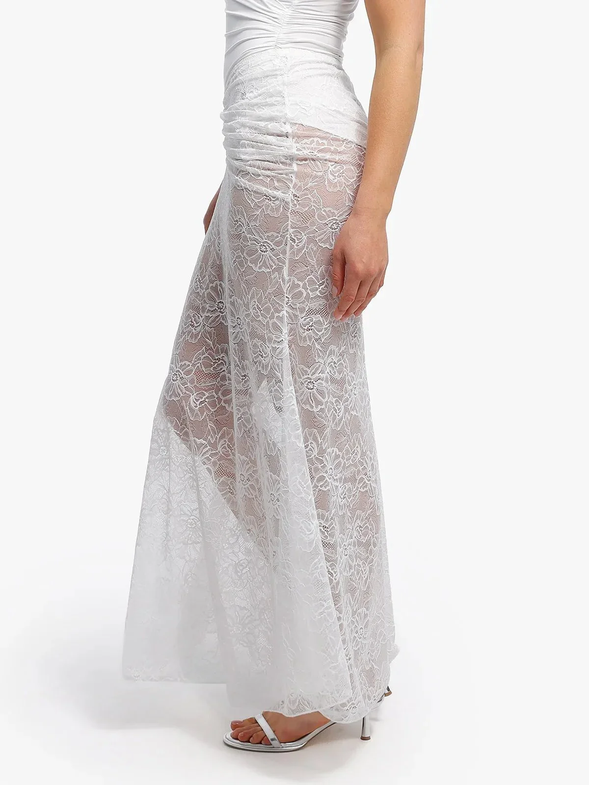 Shapewear Lace Fishtail Coverup Maxi Skirt - Image 2