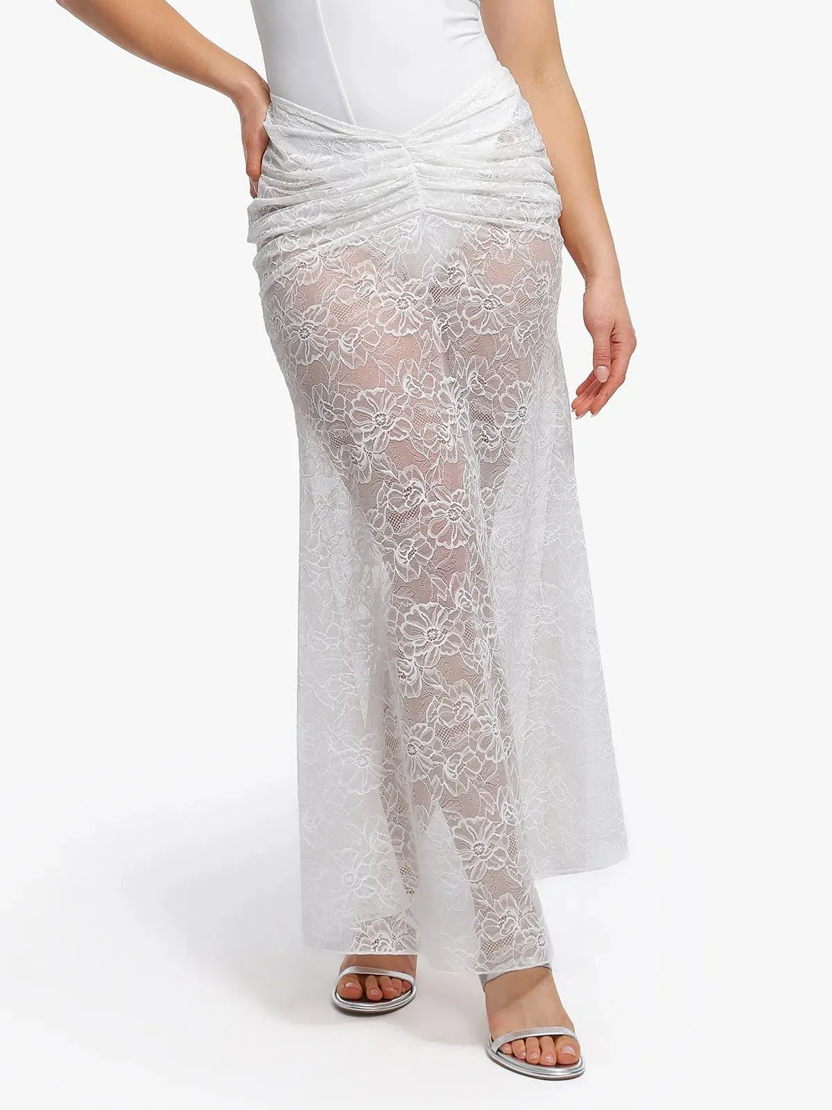 Shapewear Lace Fishtail Coverup Maxi Skirt - Image 4