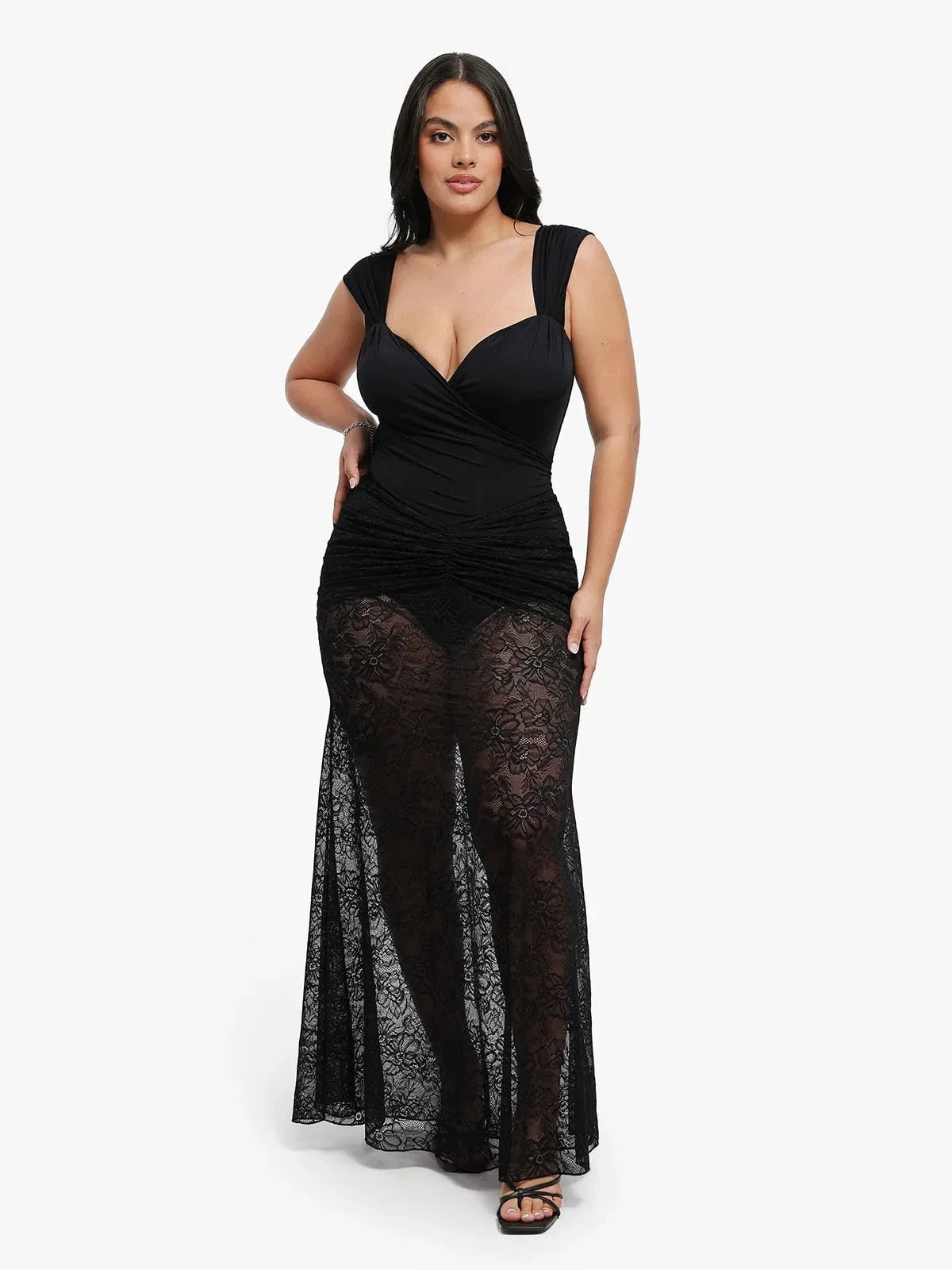 Shapewear Lace Fishtail Coverup Maxi Skirt - Image 9