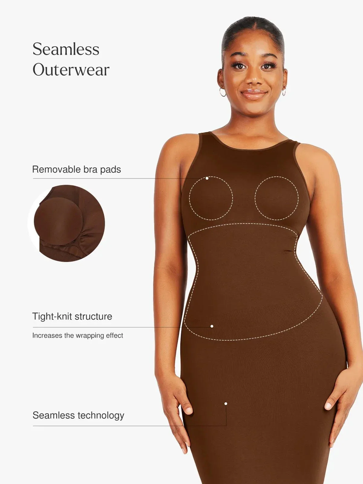 Shapewear Large U-Back Snatched Seamless Dress - Image 3