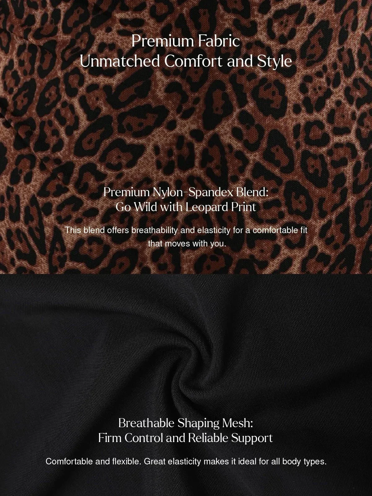 Shapewear Leopard Cowl Neck Halter Tummy Control Bodysuit - Image 4