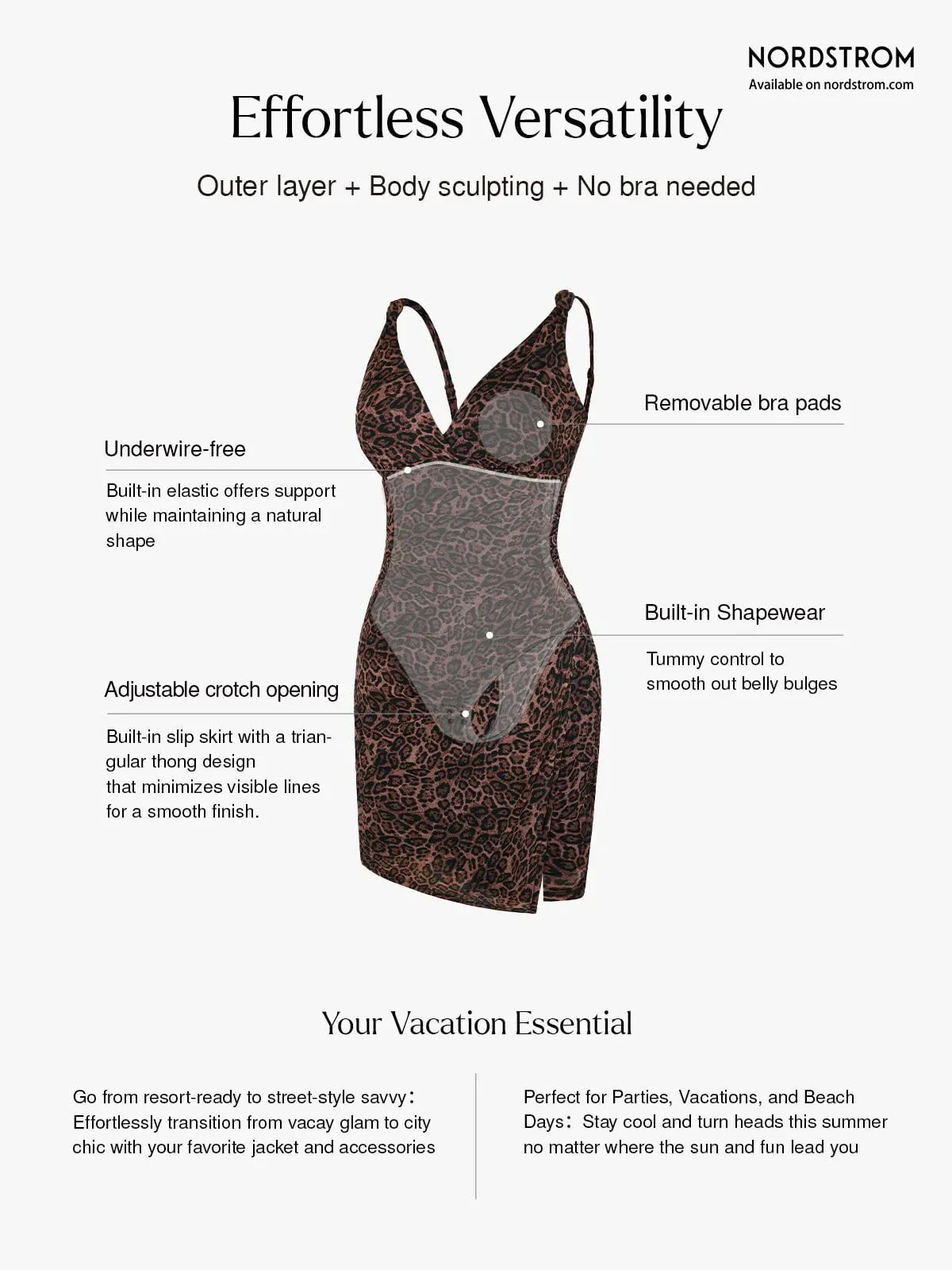 Shapewear Leopard Sculpting Side Slit Mini Dress - Image 3