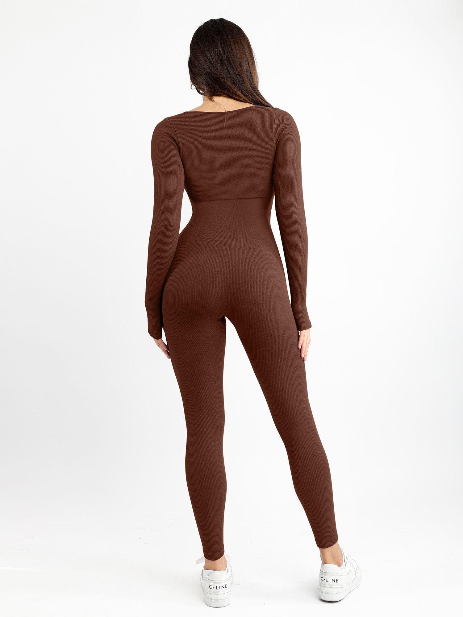 Shapewear Long Sleeve Seamless Thumb Hole Jumpsuit - Image 18