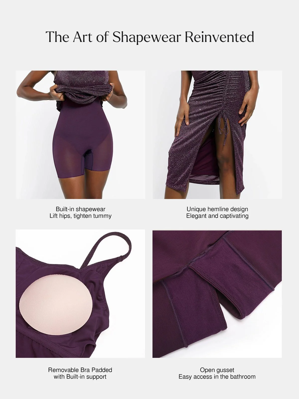 Shapewear Metallic Knit Bodycon Sculpting Midi Slip Dress - Image 12
