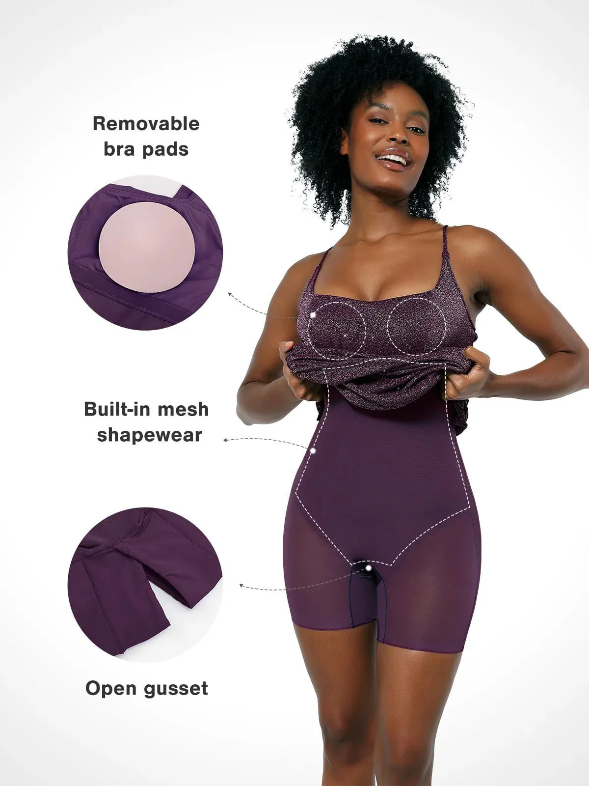 Shapewear Metallic Knit Bodycon Sculpting Midi Slip Dress - Image 8