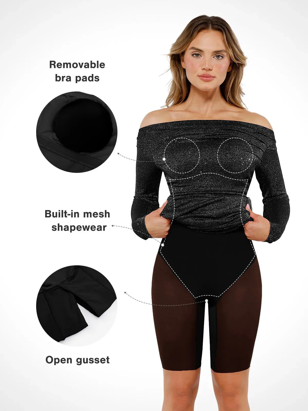 Shapewear Metallic Knit Long Sleeve Slim Mermaid Maxi Dress - Image 11