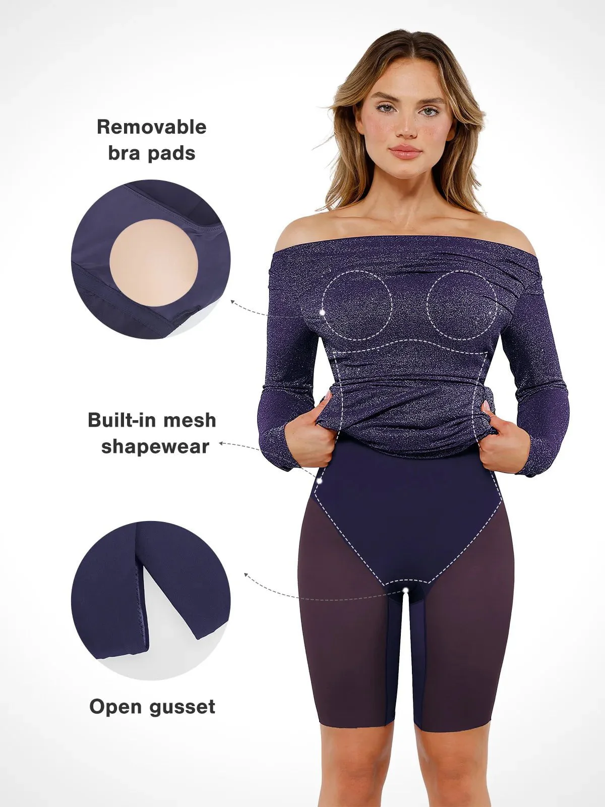 Shapewear Metallic Knit Long Sleeve Slim Mermaid Maxi Dress - Image 17