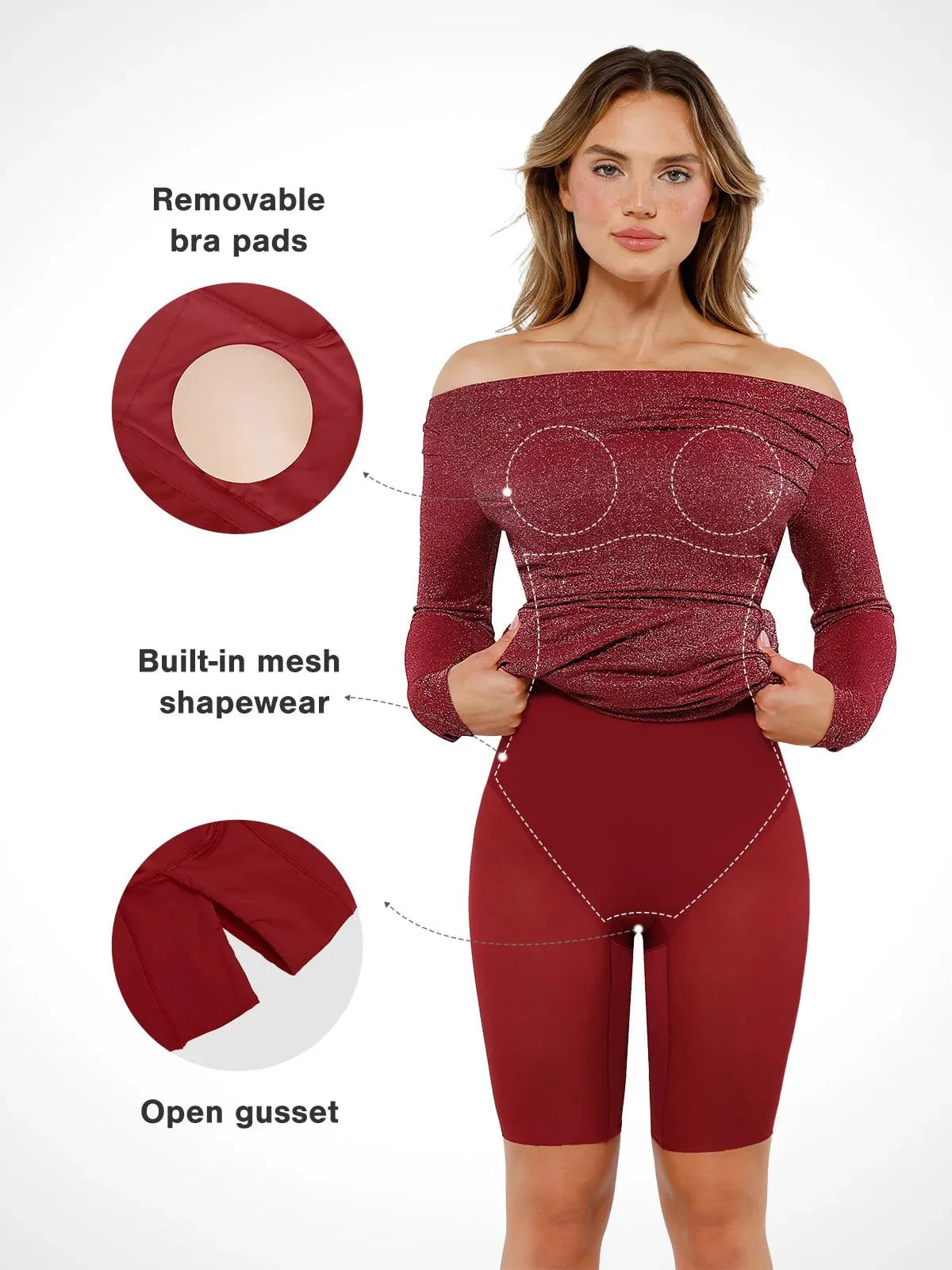 Shapewear Metallic Knit Long Sleeve Slim Mermaid Maxi Dress - Image 23