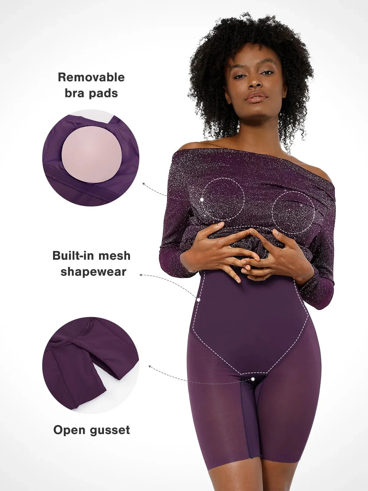 Shapewear Metallic Knit Long Sleeve Slim Mermaid Maxi Dress - Image 3
