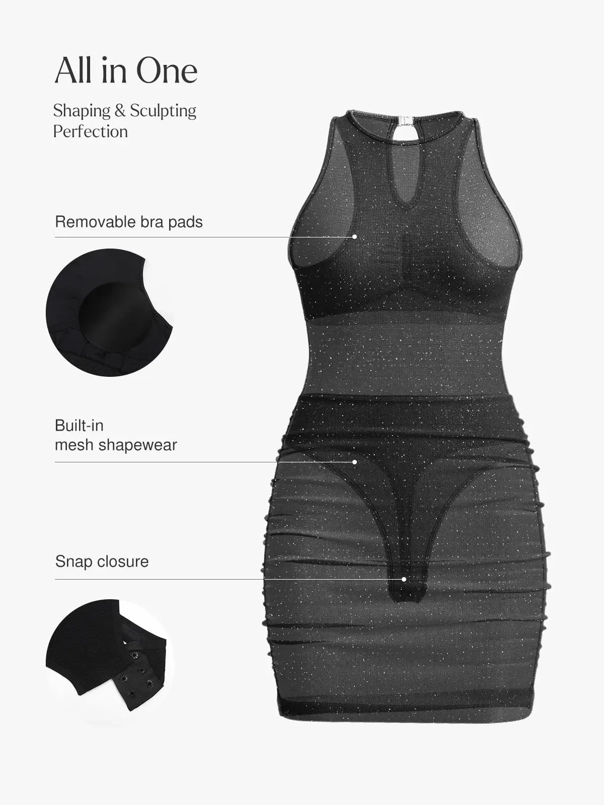 Shapewear Metallic Sculpting Dress - Image 13