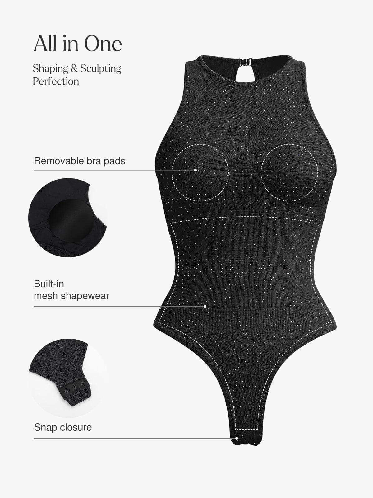 Shapewear Metallic Seamless Tummy-Control Bodysuit - Image 16