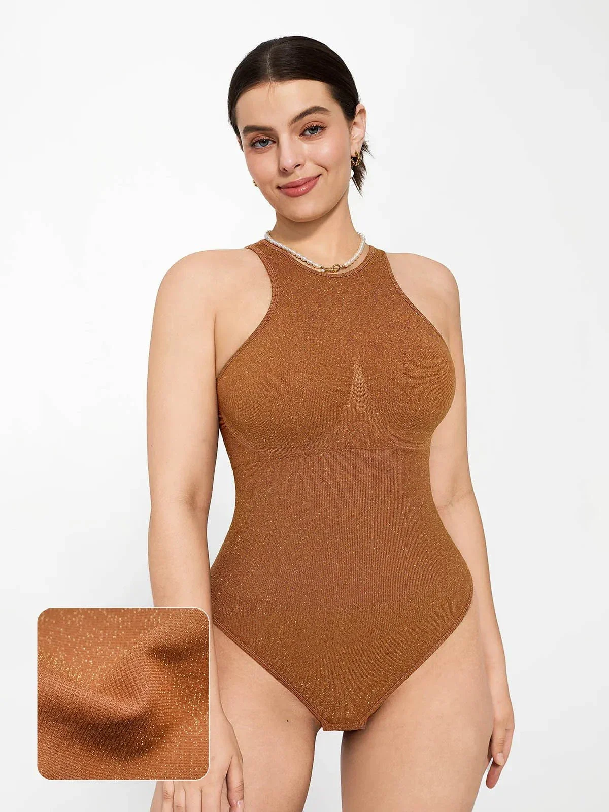 Shapewear Metallic Seamless Tummy-Control Bodysuit - Image 24