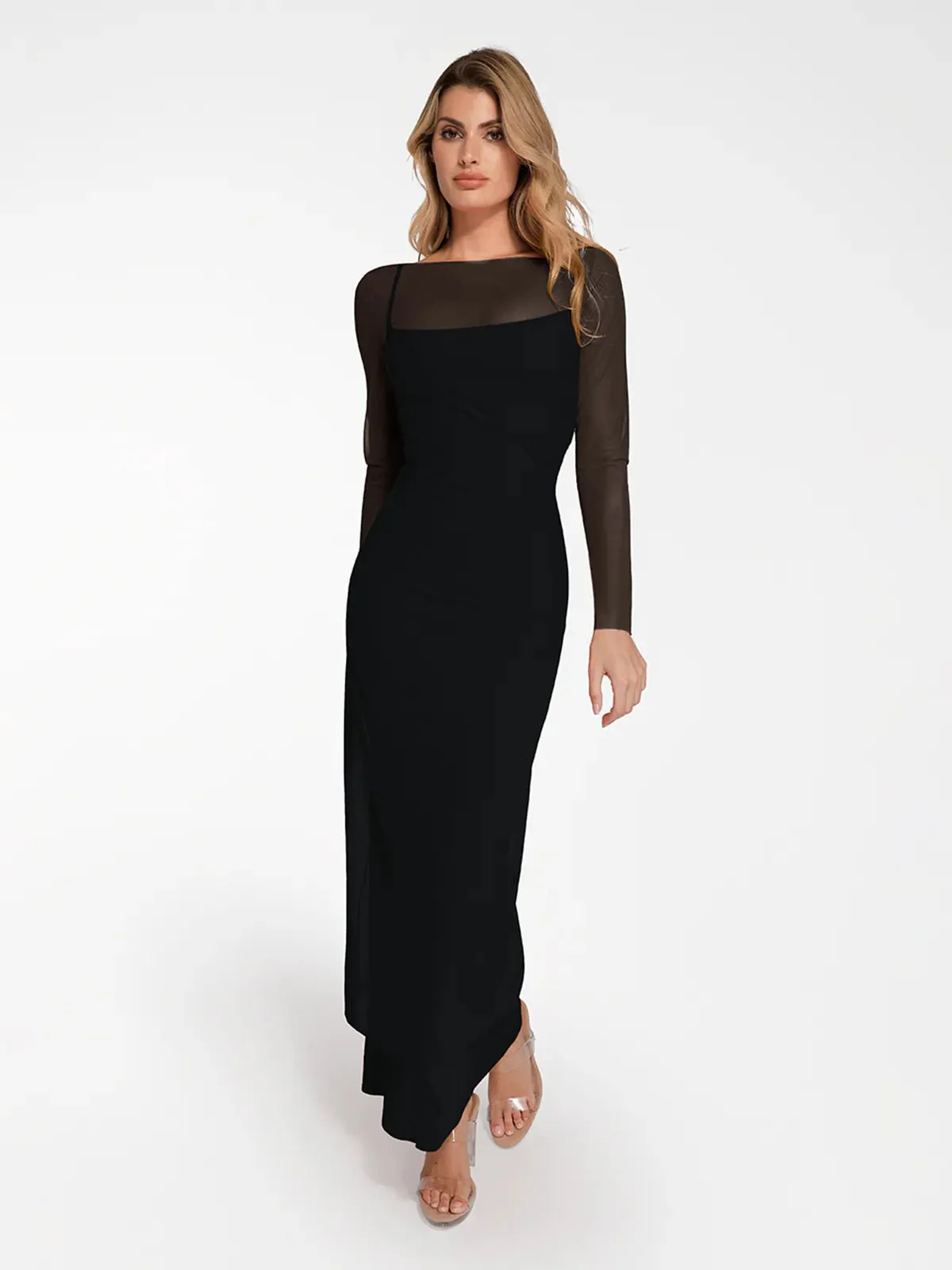 Shapewear Modal Dress Sheer Mesh Cover-Up Set - Image 10