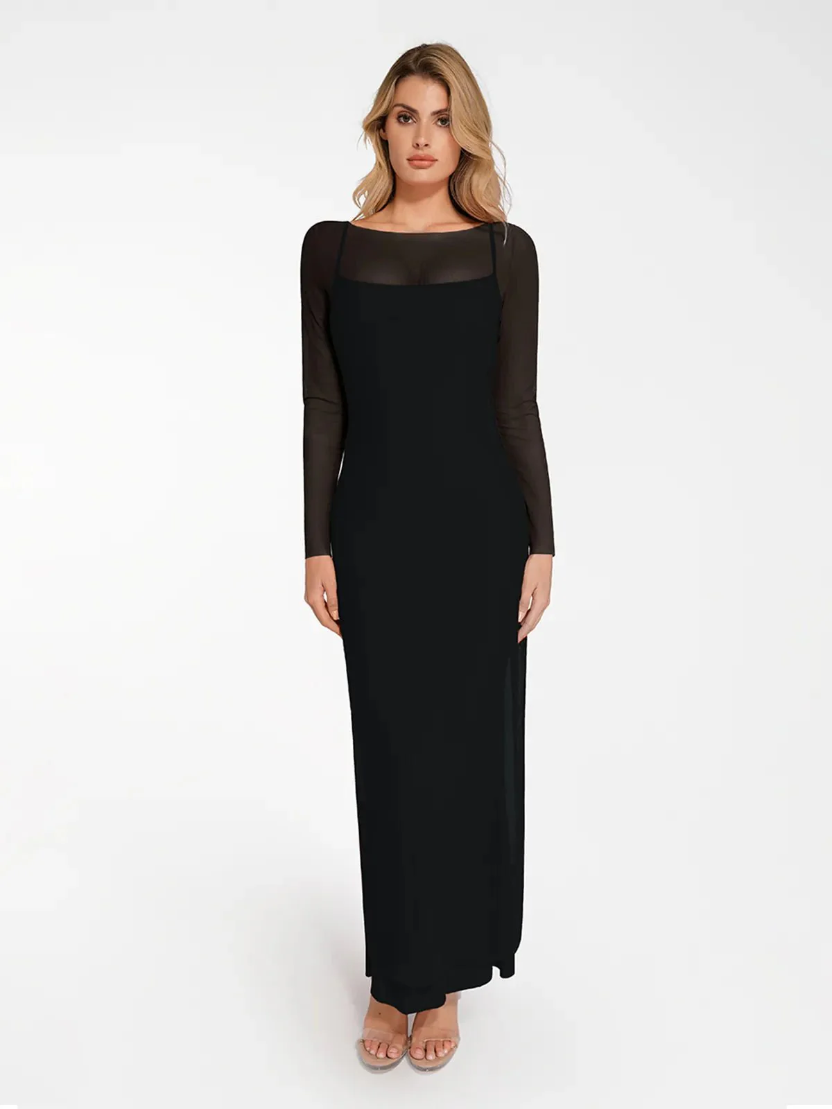 Shapewear Modal Dress Sheer Mesh Cover-Up Set - Image 7