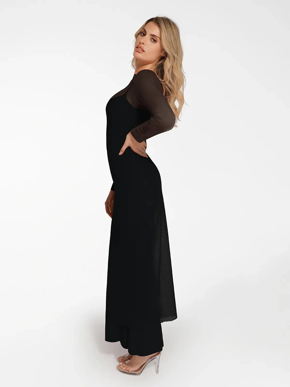 Shapewear Modal Dress Sheer Mesh Cover-Up Set - Image 8