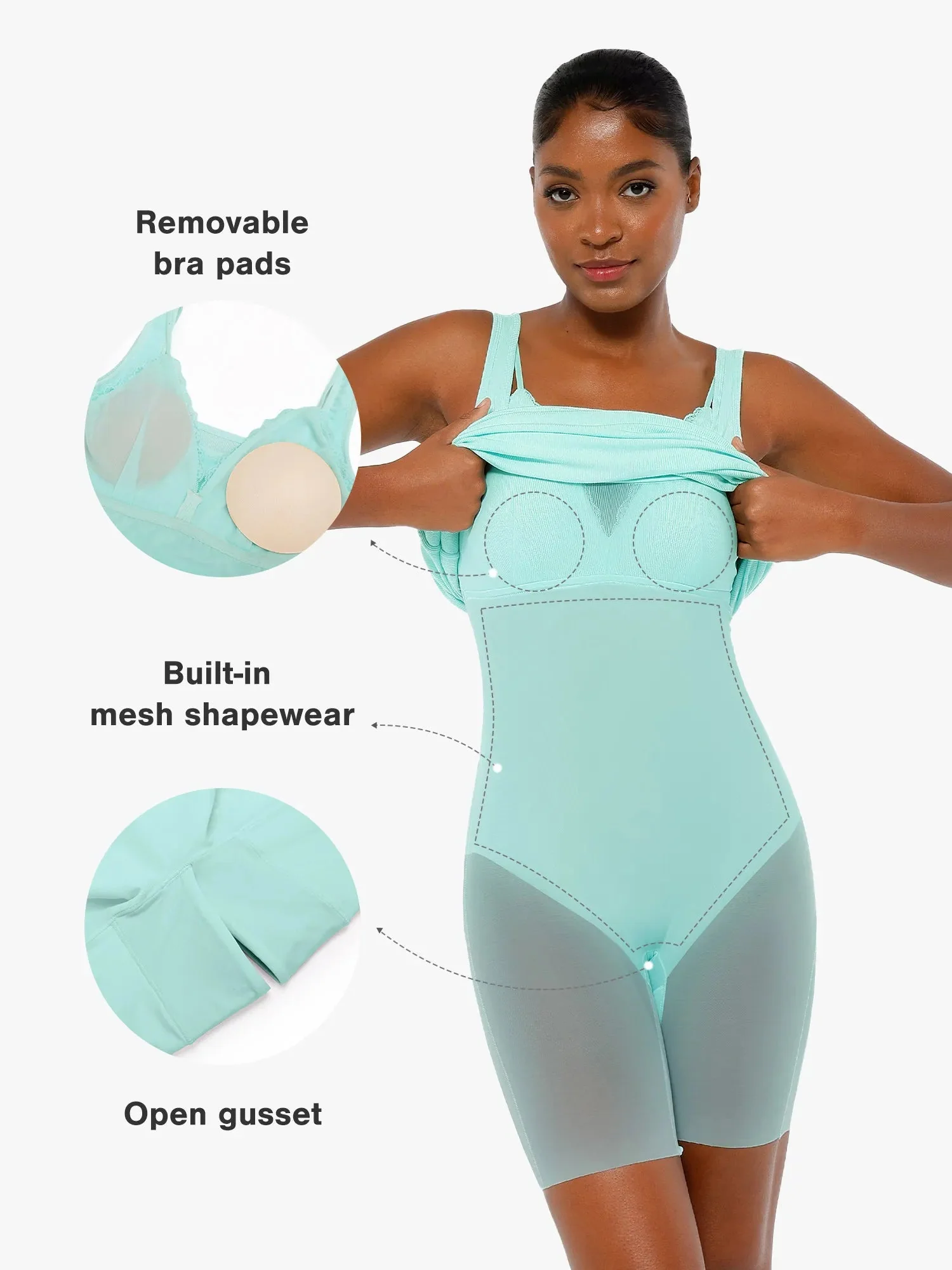 Shapewear Modal Sculpting Inner Lace Cami Mini Dress - Image 2