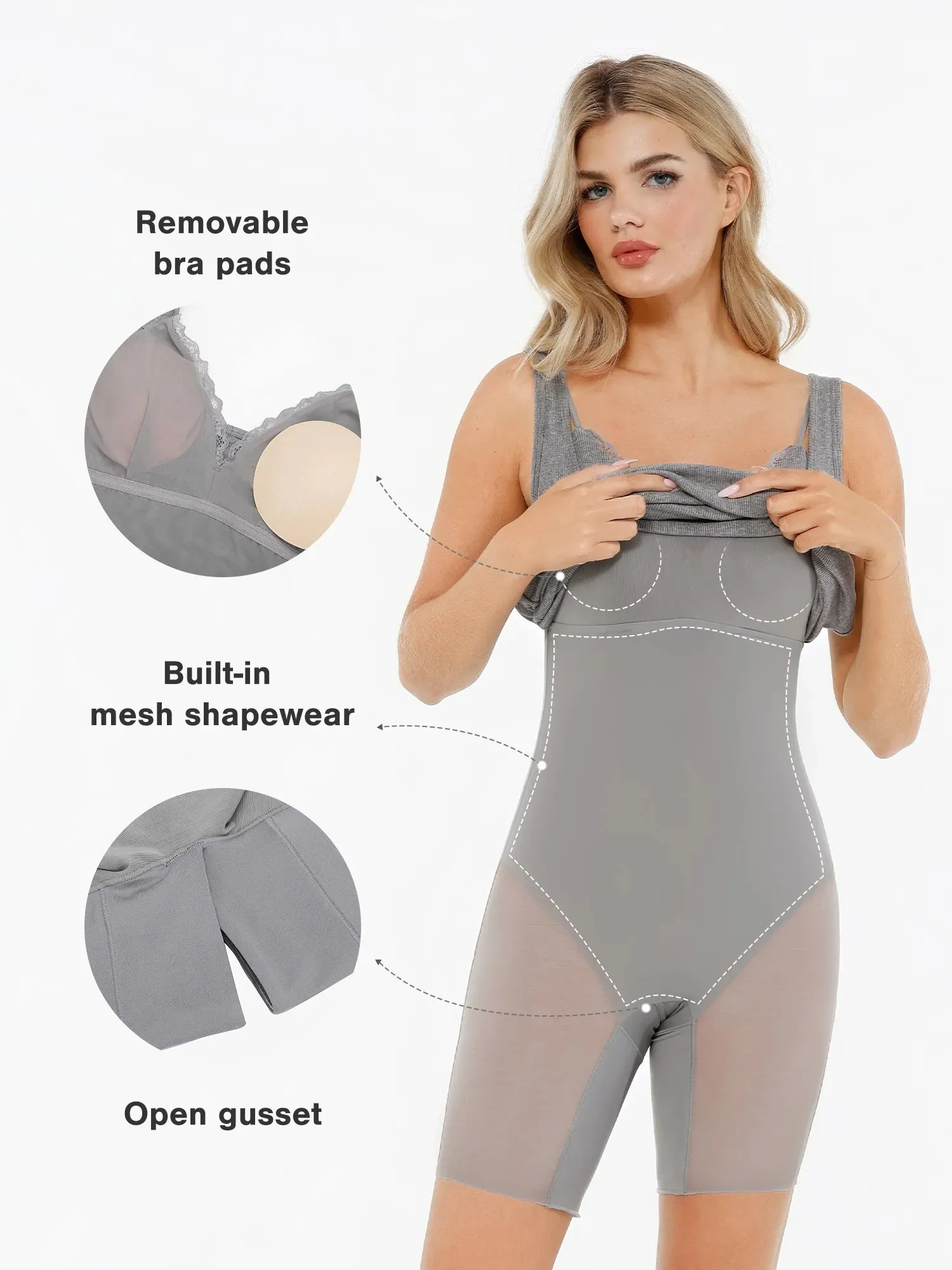 Shapewear Modal Sculpting Inner Lace Cami Mini Dress - Image 20