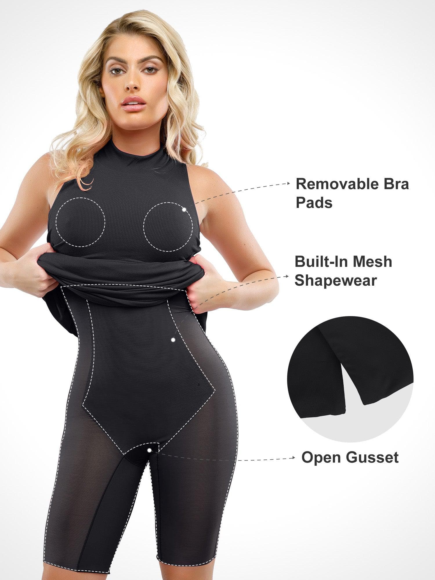 Shapewear Modal Sleeveless Mock Neck Slimming Maxi Dress - Image 13
