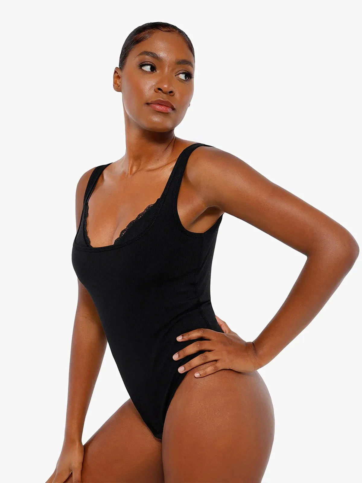 Shapewear Modal Tummy Control Inner Lace Cami Bodysuit - Image 18