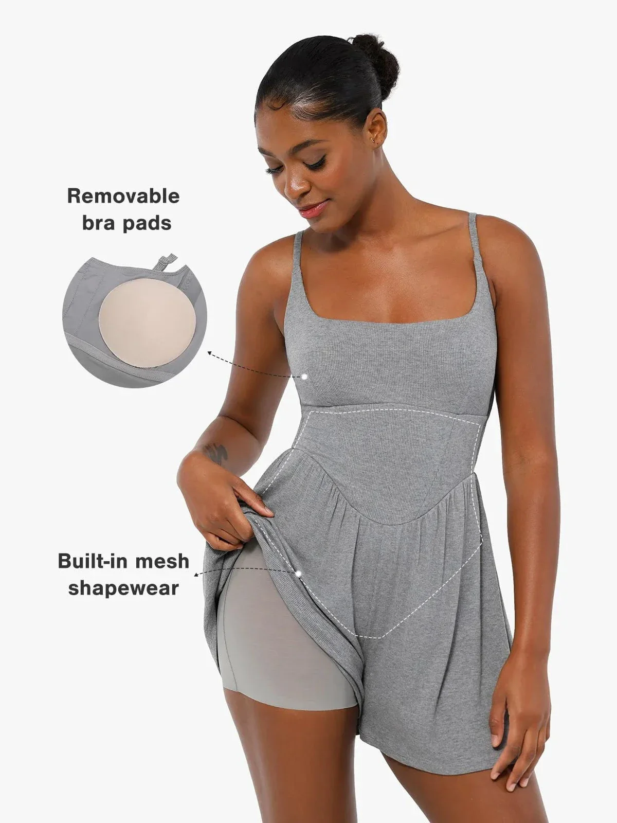 Shapewear Modal Tummy Control Wide-Leg Romper - Image 14