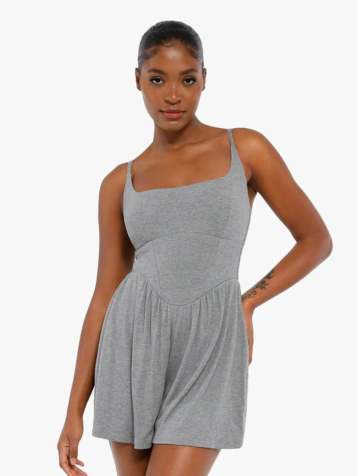 Shapewear Modal Tummy Control Wide-Leg Romper - Image 17