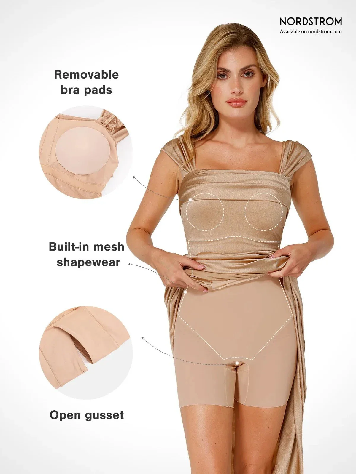 Shapewear Off Shoulder Shine Ruched Sculpting Maxi Dress - Image 11