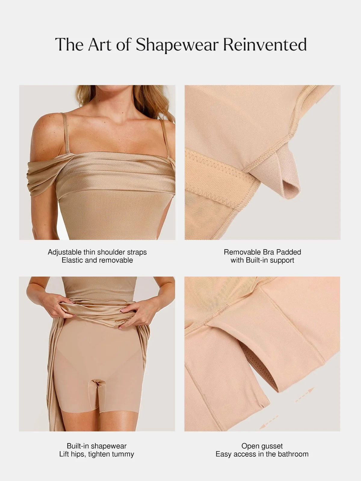 Shapewear Off Shoulder Shine Ruched Sculpting Maxi Dress - Image 12