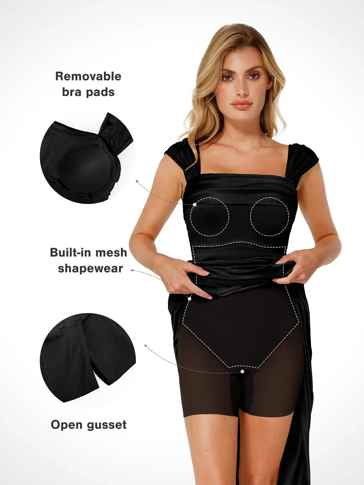 Shapewear Off Shoulder Shine Ruched Sculpting Maxi Dress - Image 43