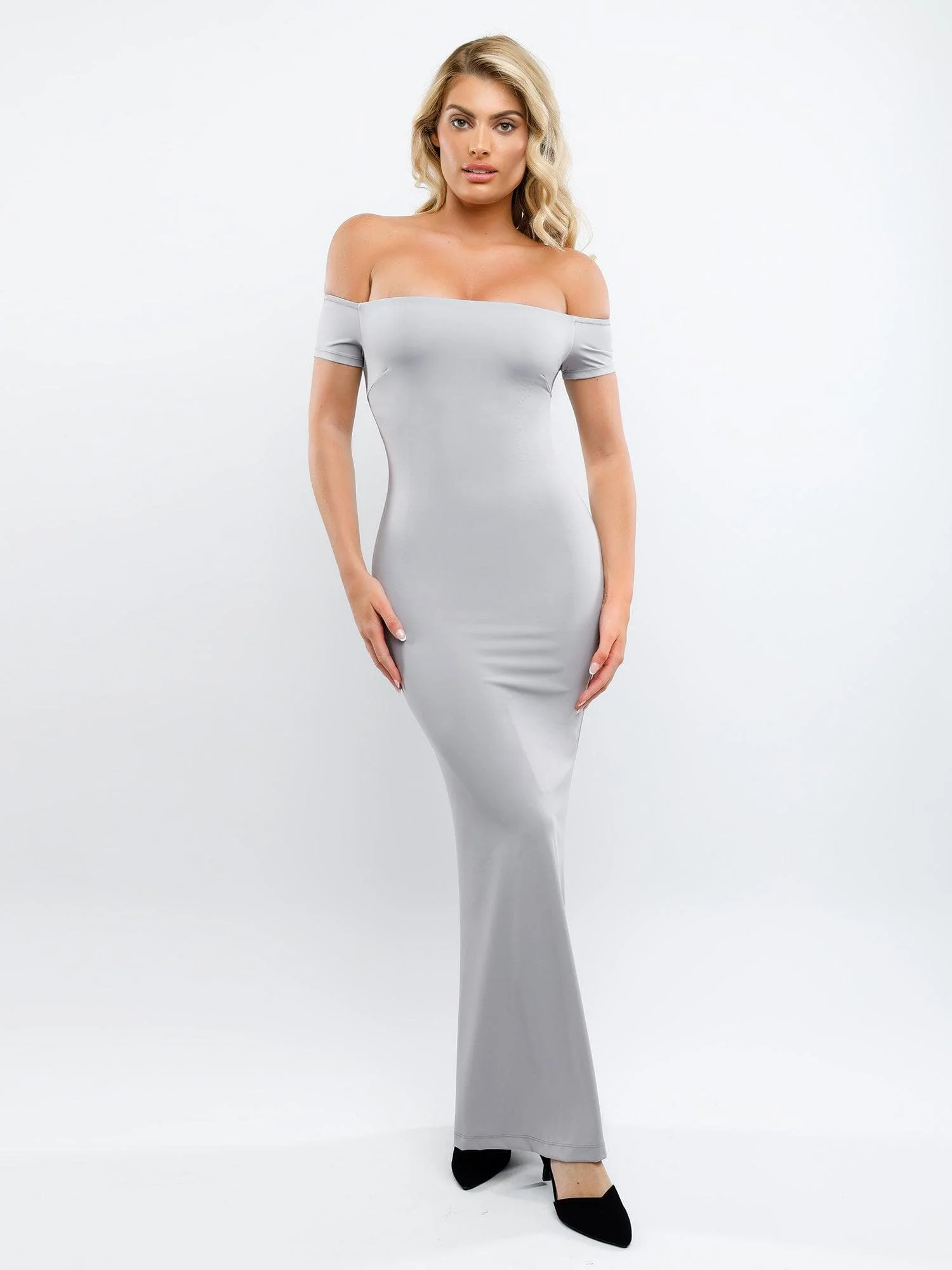 Shapewear Off-Shoulder Tummy Control Smoothing Maxi Dress For Insiders - Image 8