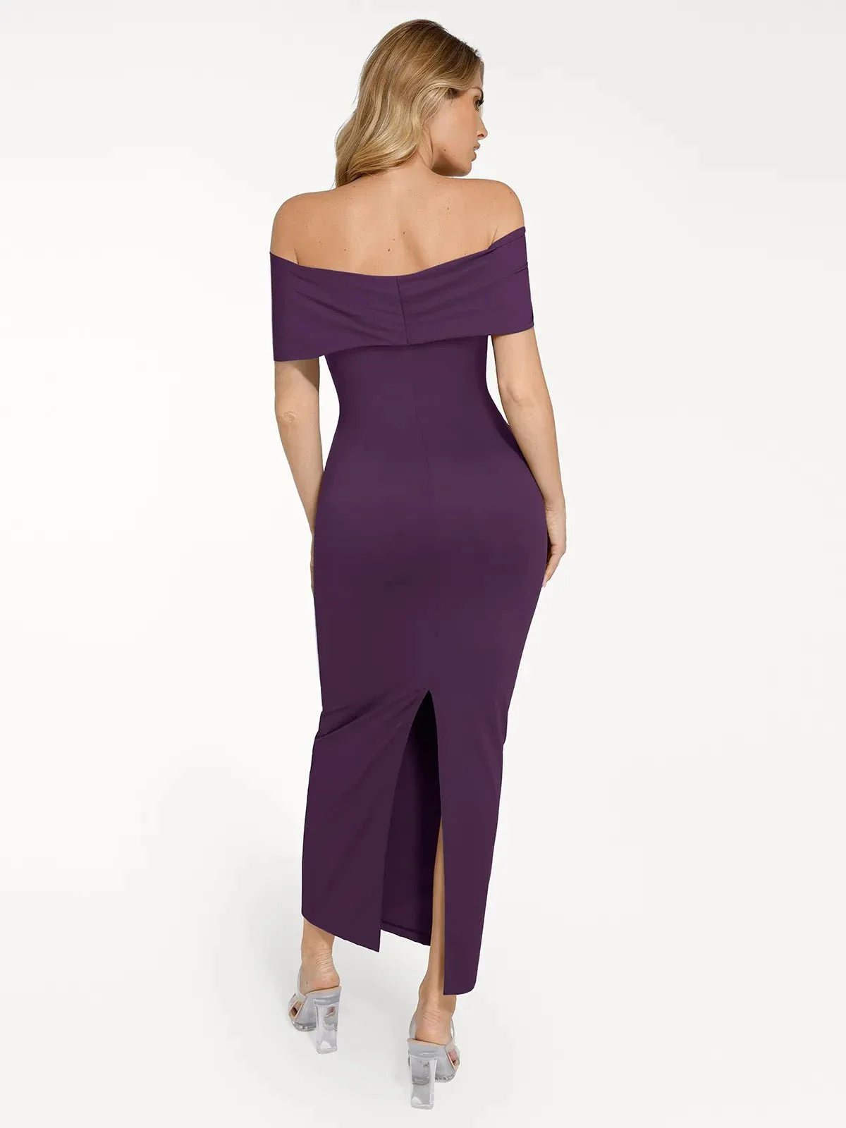Shapewear Off-the-Shoulder Slim Column Maxi Dress - Image 19