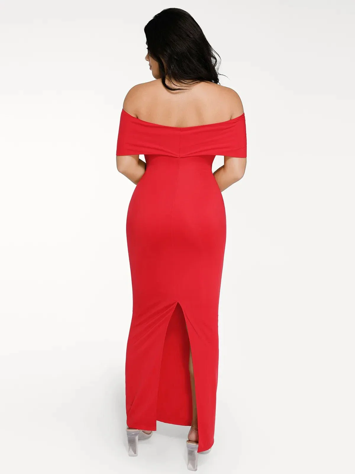 Shapewear Off-the-Shoulder Slim Column Maxi Dress - Image 4