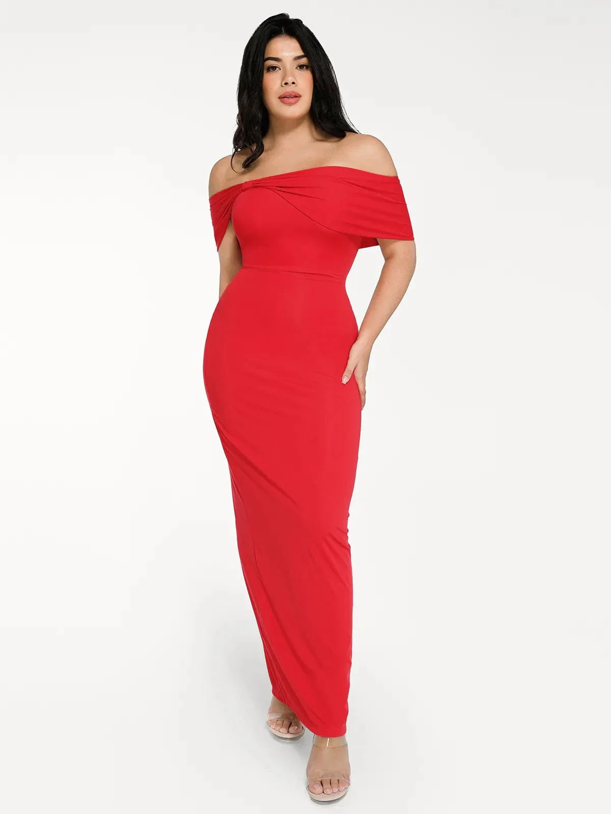 Shapewear Off-the-Shoulder Slim Column Maxi Dress - Image 5