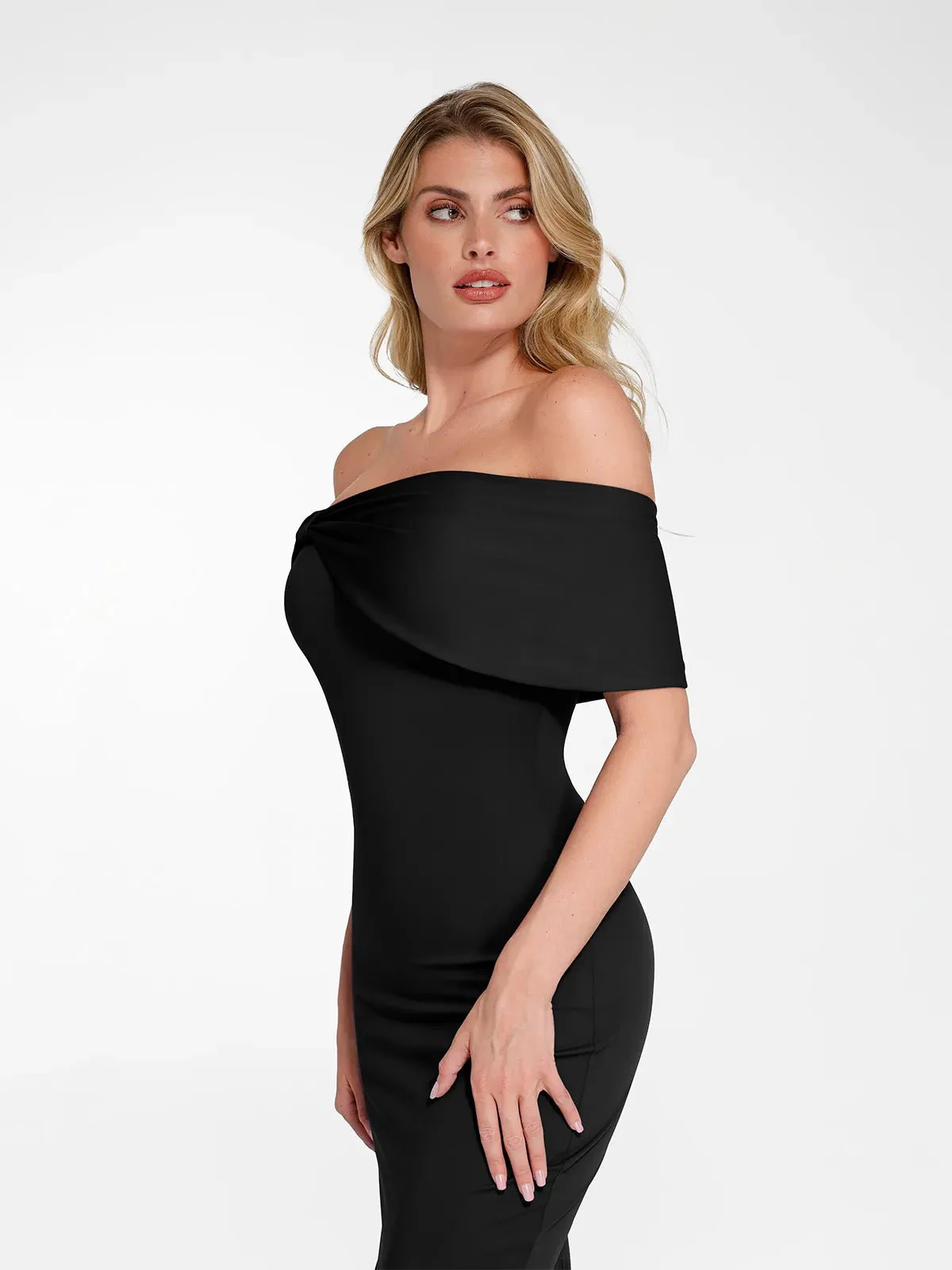 Shapewear Off-the-Shoulder Slim Column Maxi Dress For Insiders - Image 14