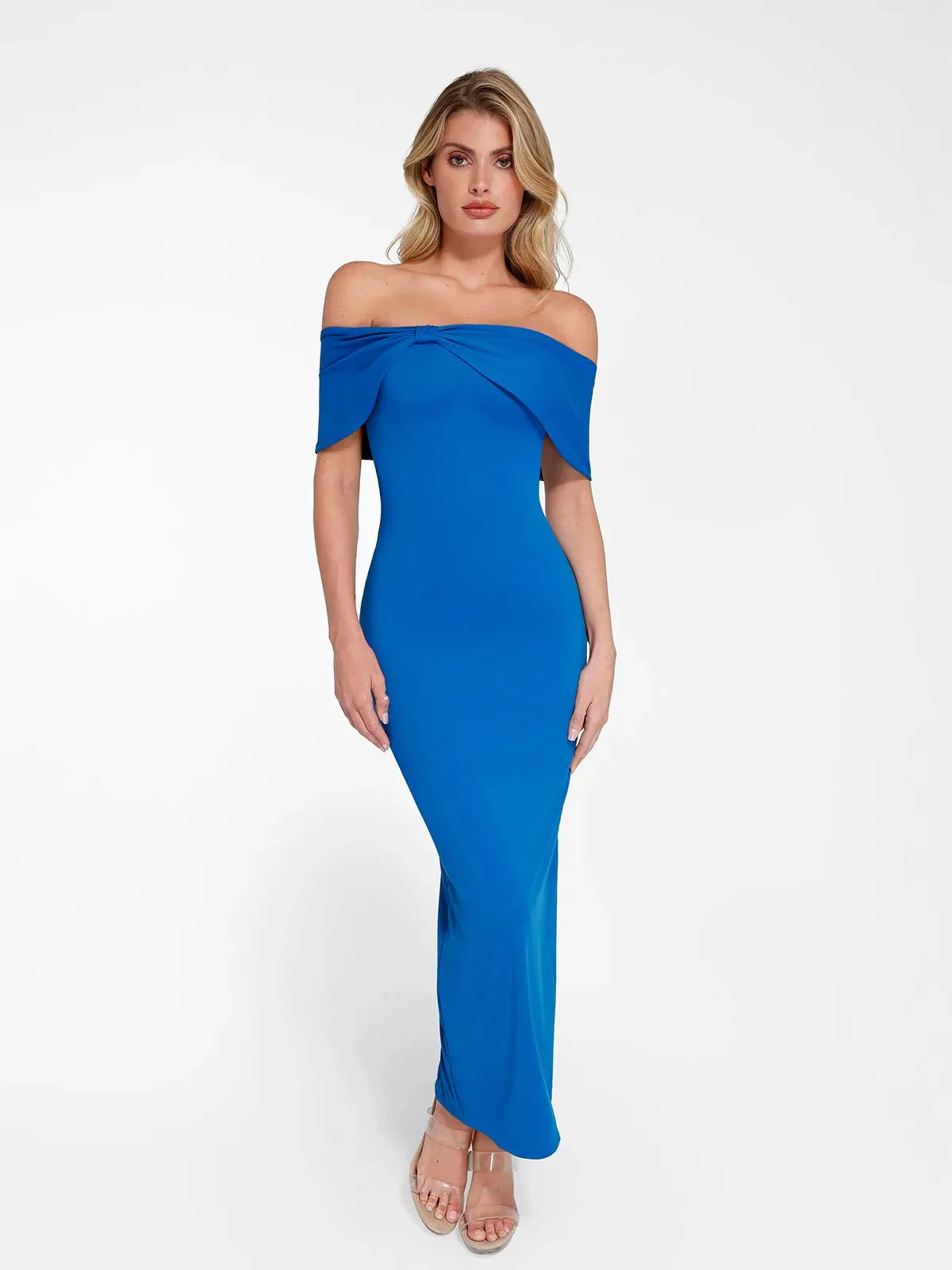 Shapewear Off-the-Shoulder Slim Column Maxi Dress For Insiders - Image 16