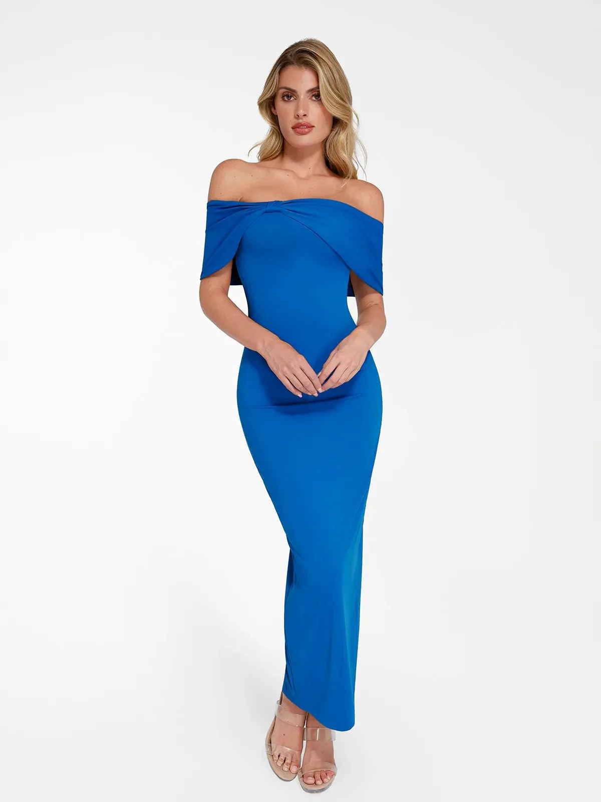 Shapewear Off-the-Shoulder Slim Column Maxi Dress For Insiders - Image 21