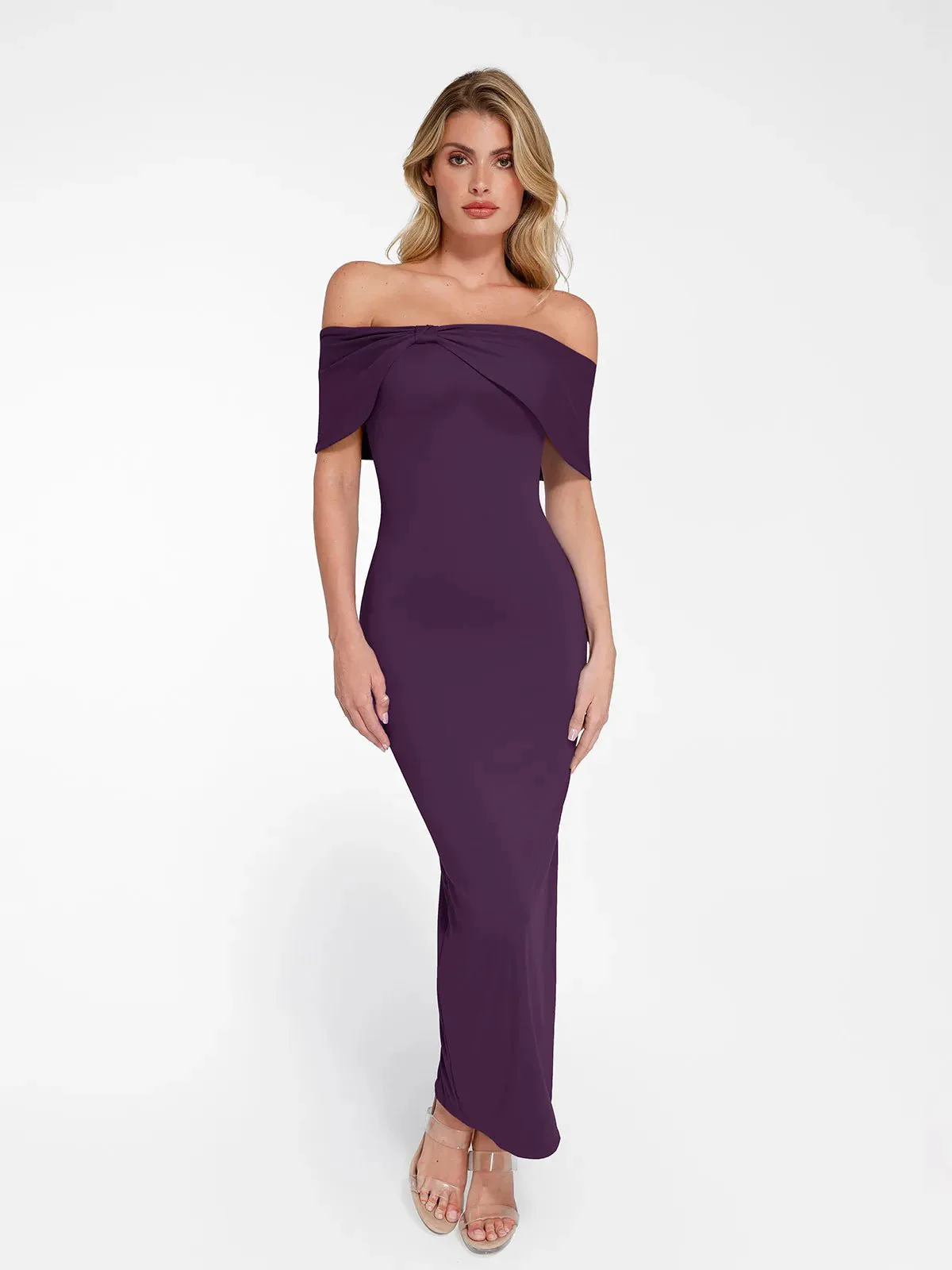 Shapewear Off-the-Shoulder Slim Column Maxi Dress For Insiders - Image 24
