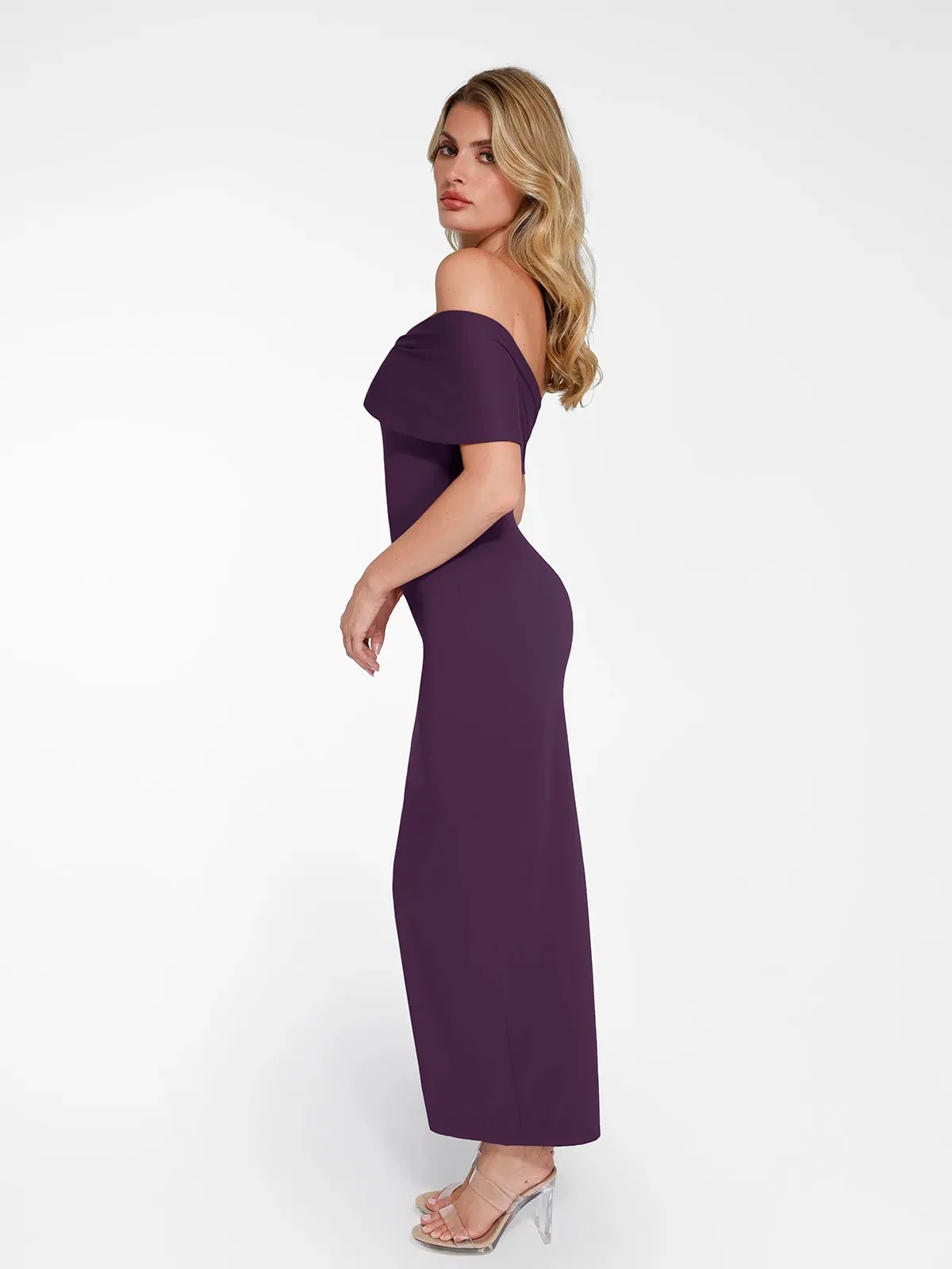 Shapewear Off-the-Shoulder Slim Column Maxi Dress For Insiders - Image 26