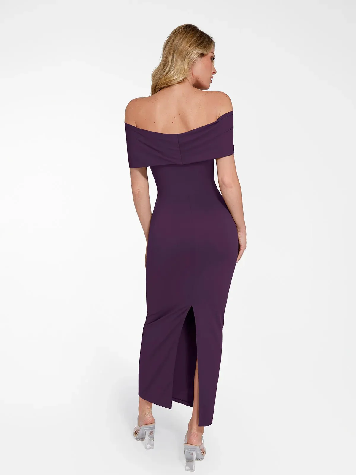 Shapewear Off-the-Shoulder Slim Column Maxi Dress For Insiders - Image 27