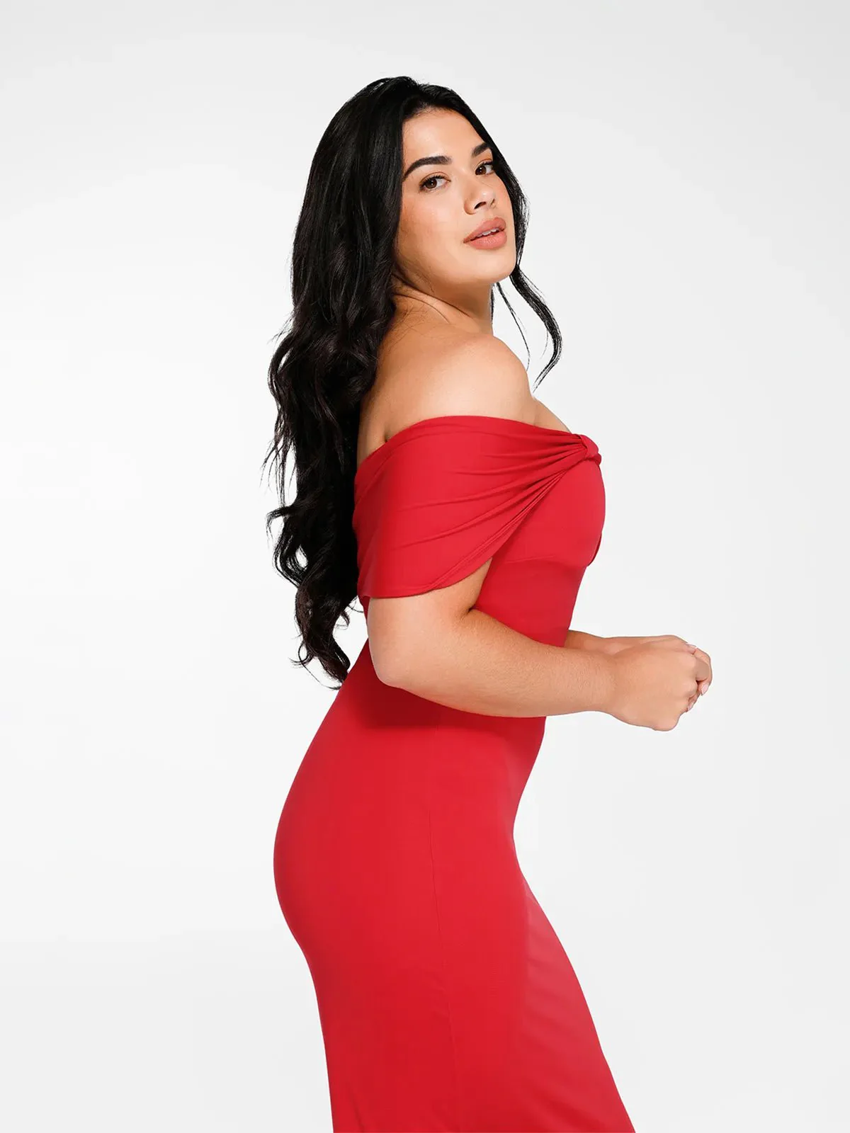 Shapewear Off-the-Shoulder Slim Column Maxi Dress For Insiders - Image 3