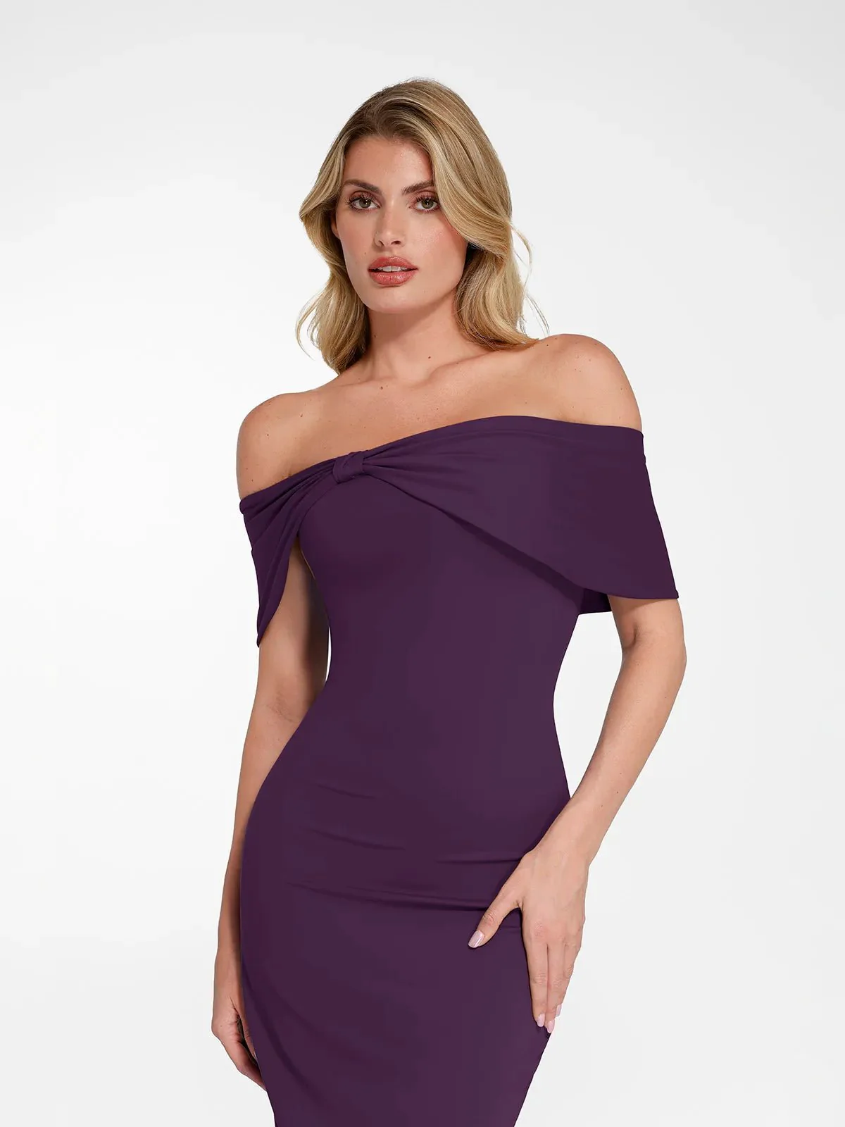 Shapewear Off-the-Shoulder Slim Column Maxi Dress For Insiders - Image 30