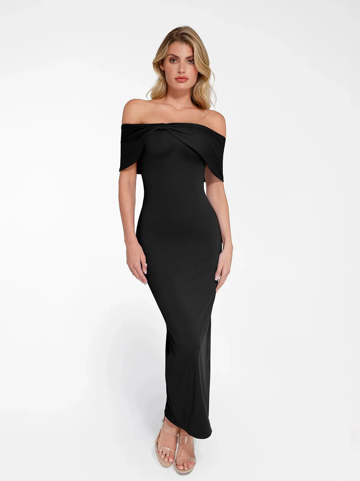 Shapewear Off-the-Shoulder Slim Column Maxi Dress For Insiders - Image 8