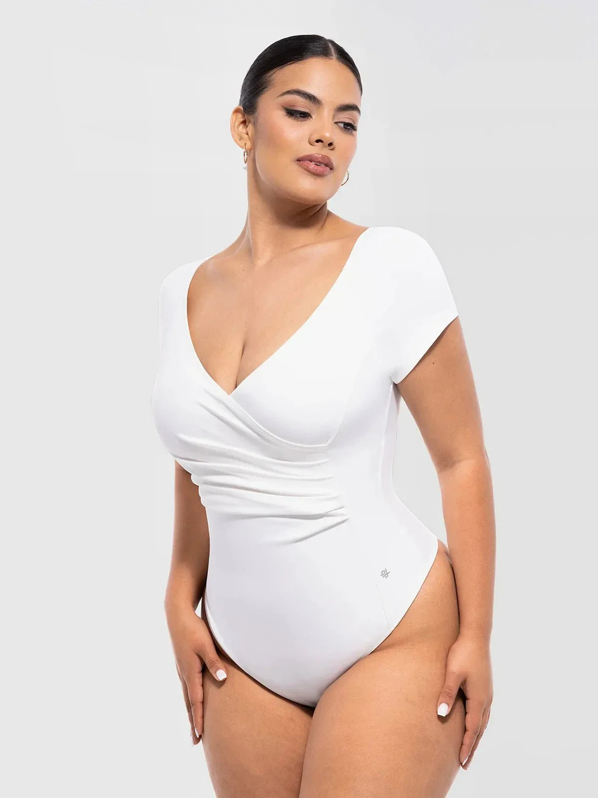 Shapewear Portrait Neckline Draped Sculpting Bodysuit - Image 16